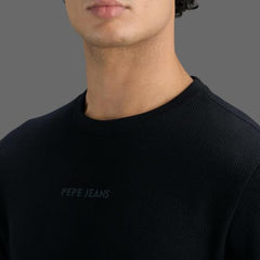 Pepe Jeans Men Black Printed Slim Fit T-Shirt