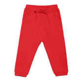 Baby Boys Elasticated Full Length Knitted Blended Cotton Jogger, Pack of 1, Red (2-3Y)