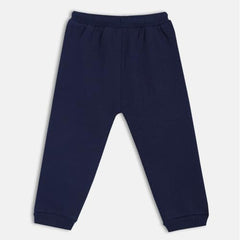 Baby Boys Elasticated Full Length Knitted Blended Cotton Jogger, Pack of 1, Navy (2-3Y)