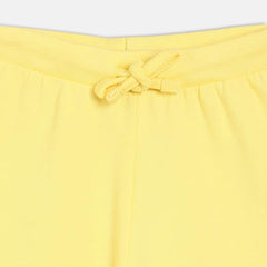 miniklub Baby Girls Elasticated Full Length Knitted Cotton Jogger, Pack of 1, Yellow (2-3Y)