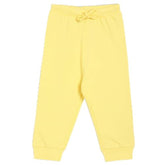 miniklub Baby Girls Elasticated Full Length Knitted Cotton Jogger, Pack of 1, Yellow (2-3Y)