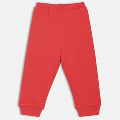 miniklub Baby Girls Elasticated Full Length Knitted Cotton Jogger, Pack of 1, Red (2-3Y)