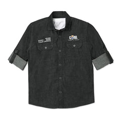 CAVIO Boys Black Denim Casual Shirt with T-Shirt