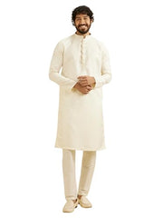 Manyavar Men's Brocade Printed Kurta Set