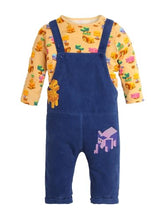 Girls Somersault Pixel Animal bodysuit and dungaree set, featuring colorful pixel animal print and comfortable fabric.