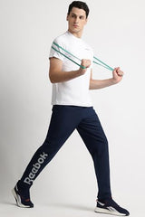Reebok Men's Vector Navy Track Pant | Training | All Day Mid Rise Mesh Layer Woven Pant | Regular FIT | 100% Polyester with Speedwick Tech,Small