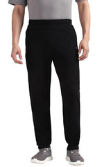 Reebok men's black sports wear pajama pants with relaxed fit, featuring an elastic waistband and comfortable material.