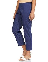 Rangriti Women's Ethnic Blue Pants (Size_S) Loose
