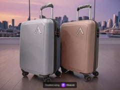 Aristocrat Chromium Cabin 55 Cm(Small) 8 Wheels Trolley Bags for Travel Hard Case Luggage, Lightweight Bag with Combination Lock & Robust Trolley with 5 Years Warranty (Brown) - Goyalsons ShopMax