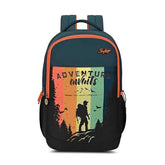 Skybags Klan 37L Adventure Dark Green Casual Backpack for Boys & Girls with 3 Compartments & Adjustable Shoulder Strap | Quick Access Front Pocket | Pencil Pouch | Perfect for School & Travel - Unisex