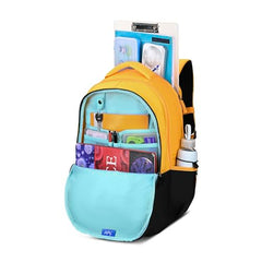 Skybags Klan 37L Adventure Yellow Casual Backpack for Boys & Girls with 3 Compartments & Adjustable Shoulder Strap | Quick Access Front Pocket | Pencil Pouch | Perfect for School & Travel - Unisex