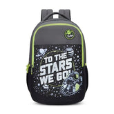 Skybags Klan 37L Astronaut Black Casual Backpack for Boys & Girls with 3 Compartments & Adjustable Shoulder Strap | Quick Access Front Pocket | Pencil Pouch | Perfect for School & Travel - Unisex