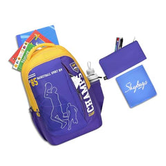Skybags Klan Plus 37L Champs Blue Casual Backpack for Boys & Girls with 3 Compartments & Adjustable Shoulder Strap | Quick Access Front Pocket | Pencil Pouch | Perfect for School & Travel - Unisex