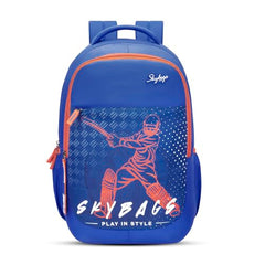 Skybags Klan Plus 37L Cricket Blue Casual Backpack for Boys & Girls with 3 Compartments & Adjustable Shoulder Strap | Quick Access Front Pocket | Pencil Pouch | Perfect for School & Travel - Unisex