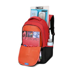 Skybags Manga 27L Anime Red Casual Backpack for Boys & Girls with 3 Compartments & Adjustable Shoulder Strap | Quick Access Front Pocket | Air-Mesh Back Panel | Perfect for School & Travel - Unisex