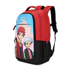 Skybags Manga 27L Anime Red Casual Backpack for Boys & Girls with 3 Compartments & Adjustable Shoulder Strap | Quick Access Front Pocket | Air-Mesh Back Panel | Perfect for School & Travel - Unisex