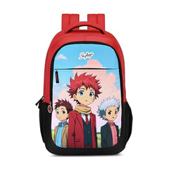 Skybags Manga 27L Anime Red Casual Backpack for Boys & Girls with 3 Compartments & Adjustable Shoulder Strap | Quick Access Front Pocket | Air-Mesh Back Panel | Perfect for School & Travel - Unisex