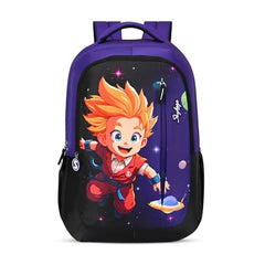 Skybags Manga 27L Anime Purple Casual Backpack for Boys & Girls with 3 Compartments & Adjustable Shoulder Strap | Quick Access Front Pocket | Air-Mesh Back Panel | Perfect for School & Travel - Unisex