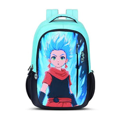 Skybags Manga 27L Anime Teal Casual Backpack for Boys & Girls with 3 Compartments & Adjustable Shoulder Strap | Quick Access Front Pocket | Air-Mesh Back Panel | Perfect for School & Travel - Unisex