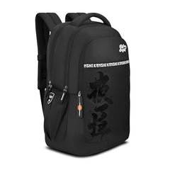 Skybags Kenshi 34L Stealth Black Casual Backpack for Boys & Girls with 3 Compartments & Adjustable Shoulder Strap | Quick Access Front Pocket | Rain Cover | Perfect for School & Travel - Unisex