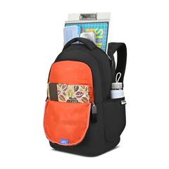 Skybags Kenshi 34L Stealth Black Casual Backpack for Boys & Girls with 3 Compartments & Adjustable Shoulder Strap | Quick Access Front Pocket | Rain Cover | Perfect for School & Travel - Unisex