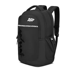 Skybags Kenshi 34L Stealth Black Casual Backpack for Boys & Girls with 3 Compartments & Adjustable Shoulder Strap | Quick Access Front Pocket | Rain Cover | Perfect for School & Travel - Unisex