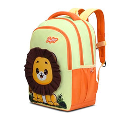 Skybags Buddy Prime 20L Lion Mane Yellow Casual Backpack for Boys & Girls with 3 Compartments & Adjustable Shoulder Strap | Side Pocket | Air-Mesh Back Panel | Perfect for School & Travel - Unisex