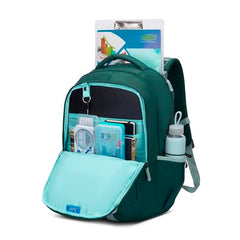 Skybags Sizzler Pro 39L Dark Green Casual Backpack for Boys & Girls with 3 Compartments & Adjustable Strap | Insulated Tiffin Pouch | Rain Cover | Aer-Zone Back Panel | Perfect for School & Travel