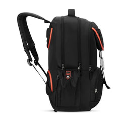Skybags Sizzler Pro 39L Black Casual Backpack for Boys & Girls with 3 Compartments & Adjustable Strap | Insulated Tiffin Pouch | Rain Cover | Aer-Zone Back Panel | Perfect for School & Travel - Unisex
