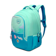 Skybags Glitter 37L Green Casual Backpack for Girls with 3 Compartments & Adjustable Shoulder Strap | Quick Access Front Pocket | Side Pockets | Air Mesh Back Panel | Perfect for School & Travel