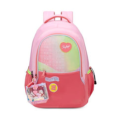 Skybags Glitter 37L Pink Casual Backpack for Girls with 3 Compartments & Adjustable Shoulder Strap | Quick Access Front Pocket | Side Pockets | Air Mesh Back Panel | Perfect for School & Travel