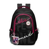 Skybags Glow 37L Black Casual Backpack for Girls with 3 Compartments & Adjustable Shoulder Strap | Quick Access Front Pocket | Side Pockets | Air Mesh Back Panel | Perfect for School & Travel