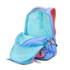 Skybags Riva 37L Blue Casual Backpack for Girls with 3 Compartments & Adjustable Shoulder Strap | 16 Inch Padded Laptop Sleeve | Detachable Happy Pouch & Secret Pocket | Perfect for School & Travel