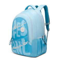Skybags Glow 37L Blue Casual Backpack for Girls with 3 Compartments & Adjustable Shoulder Strap | Quick Access Front Pocket | Side Pockets | Air Mesh Back Panel | Perfect for School & Travel