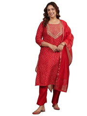 Extra Love By Libas Printed Silk blend Straight Kurta Set for Women (500338-3XL)