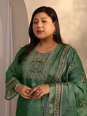 Extra Love By Libas Printed Silk blend Straight Kurta Set for Women (500487-3XL)