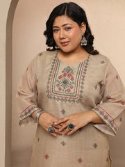 Extra Love By Libas Printed Silk Blend Straight Kurta Set For Women (500488-3Xl)
