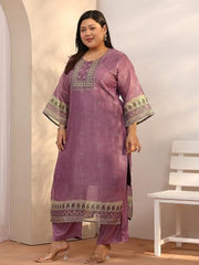 Extra Love By Libas Printed Silk blend Straight Kurta Set for Women (500495-3XL)