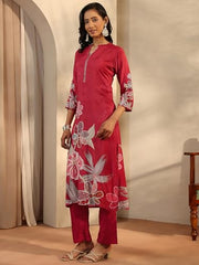 Libas Printed Silk blend Straight Kurta With Trousers and Dupatta-401177XXL