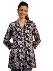 Libas Printed Silk Blend Straight Kurtis (43022S)