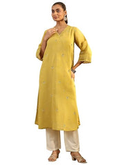 Libas Embroidered Chanderi Cotton A-Line Kurta-43107XXL