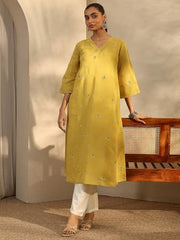 Libas Embroidered Chanderi Cotton A-Line Kurta-43107XXL