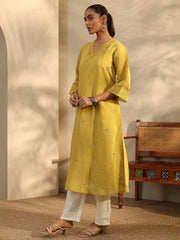 Libas Embroidered Chanderi Cotton A-Line Kurta-43107XXL