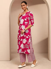 Libas Printed Cotton Blend Straight Kurta With Palazzos-401239S