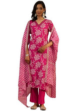Libas Printed Silk Blend Straight Kurta With Trousers and Dupatta-401385S