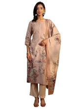 Libas Printed Silk Blend Straight Kurta Set For Women (401394S)