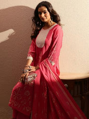 Libas Printed Silk Blend Straight Kurta Set For Women (401401Xxl)
