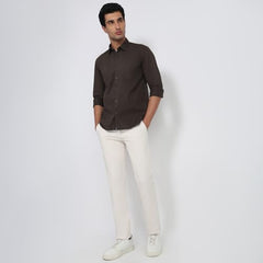 Parx Men Slim Fit Solid Pattern Pure Cotton Semicutaway Collar Full Sleeve Casual Shirt Green