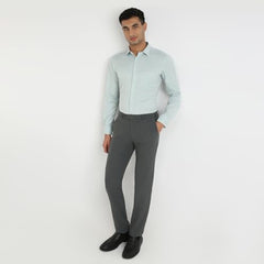 Park Avenue Men Slim Fit Structure Pattern Cotton Polyester Blend Ainsley Collar Full Sleeve Formal Shirt (Size: 42)-PMSX18996-N3 Medium Green