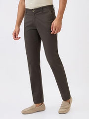 Parx Men Slim Tapered Fit Solid Pattern Cotton Blend Flat Front Casual Trouser XMTT03713-G4 Medium Grey